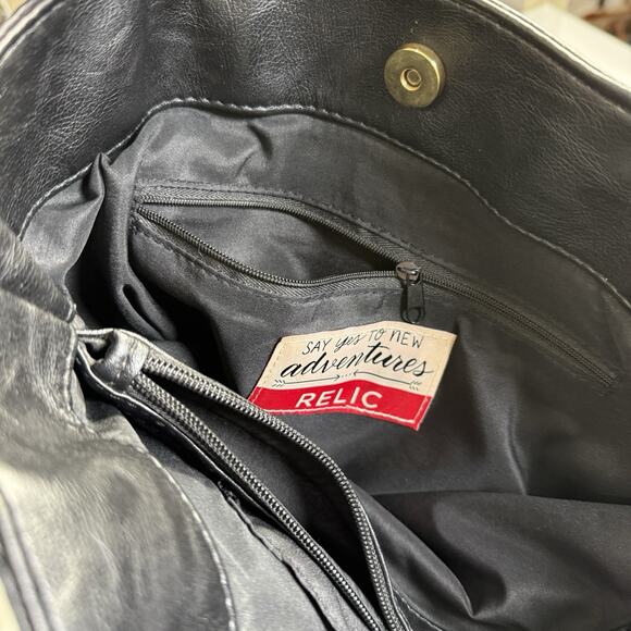 Relic Black Faux Leather Concealed Carry Purse Croc Embossed Western Boho - Picture 10 of 11